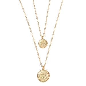 Amber Sceats coin layered necklace